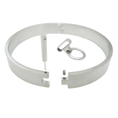 acechannel brushed stainless steel slave collar locking choker necklace fetish wear torque role playing jewelry adult choker