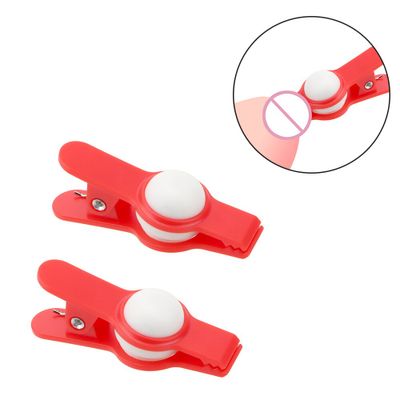Labia Stimulator Clit Vibrator Nipple Clamps Sexy Breast Clamp Female Orgasm Sex Toy for Couples 1 Pair Vibrating Nipple Clip