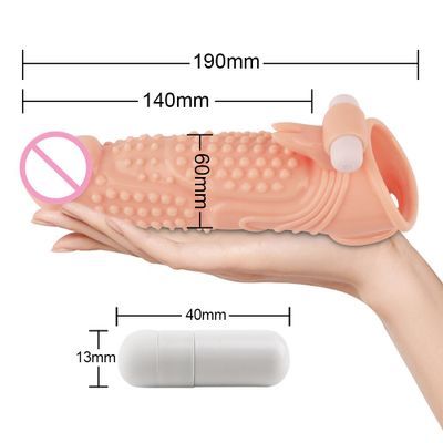 Buy Stretchable Double Penis Vibrator Sleeve Imitating Penis