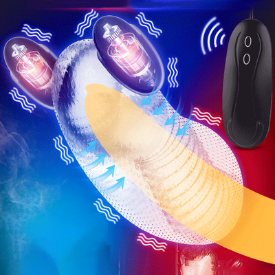 GUIMI 12 Speed Glans Vibration Trainer Double Bullet Penis Vibrator Automatic Male Masturbator Delay Lasting Sex Toys for Men