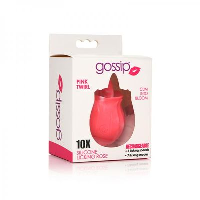 Gossip Tongue Tickler 10 Function Rechargeable Silicone Licking Rose Pink