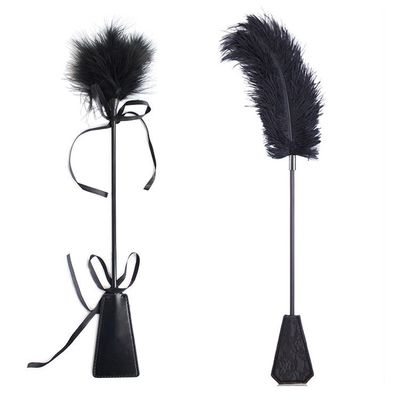 Spanking Paddle PU Leather Feather Fetish Flirting Ticklers Ass Beat Whip Bondage Slave Flogger Sex Toys For Couples