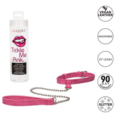 California Exotics - Tickle Me Pink Collar With Leash (Pink)