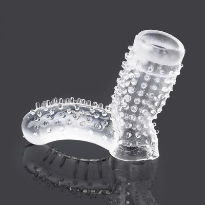 Finger Penis Sleeve Cock Ring For Woman G-Spot Penis Vagina Clit Stimulate Dildo Adult Sex Toys Penis Rings