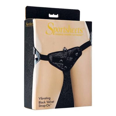 Vibrating Velvet Harness - Black