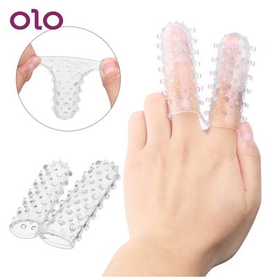 OLO Clitoris Stimulation Vaginal Massager Finger Penis Sleeve G-Spot Silicone Sleeve Dildo Masturbation Adult Sex Toys for Women
