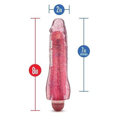 Blush Novelties - Glow Dicks Glitter Vibrator Molly 8" (Pink)