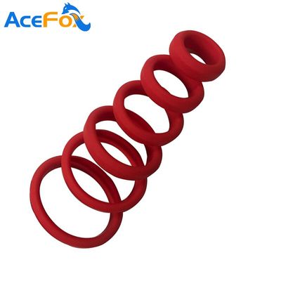 New 6 Sizes Red Silicone Cock Rings Penis Enhance Erection Ejaculation Delay Sex Toys For Men Cockring Ball Donuts Ring Sex Shop