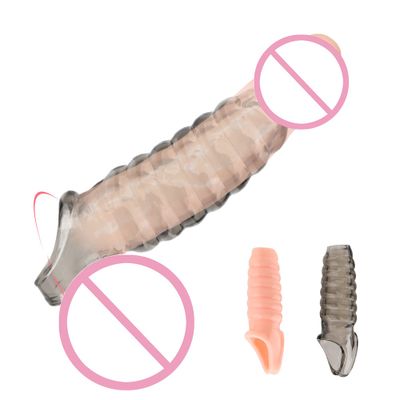 IKOKY Penis Enlargement Sex Toys For Men Cock Ring Penis Extender Sleeve Reusable Condom Sex Goods Adults Products Erotic Shop