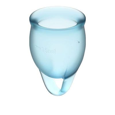 Satisfyer - Feel Confident Menstrual Cup Set (Light Blue)
