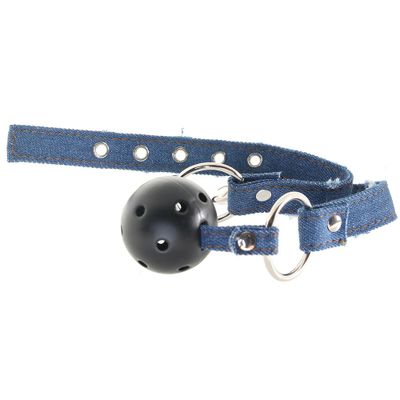 Ouch! Breathable Ball Gag with Denim Straps