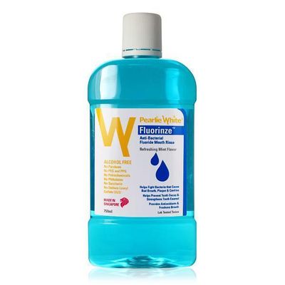 Pearlie White - Fluorinze Alcohol Free Antibacterial Fluoride Mouth Rinse 750ml (Blue)