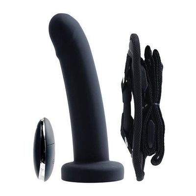 VeDO - Strapped Rechargeable Vibrating Strap On Dildo (Just Black)