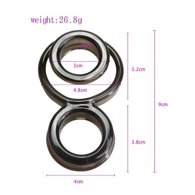 Male 8-character double delay penis lock fine ring couple supplies sex toys silicone ring cock ring sex penis dick toys for men