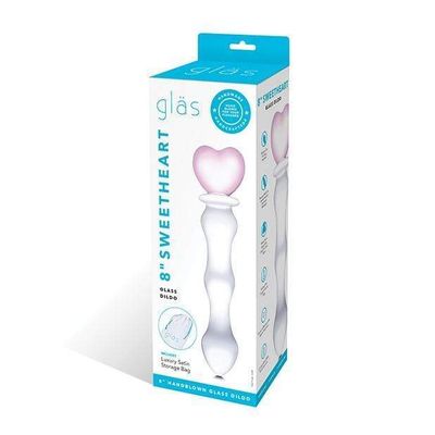 Glas - Sweetheart Glass Dildo 8" (Pink/Clear)