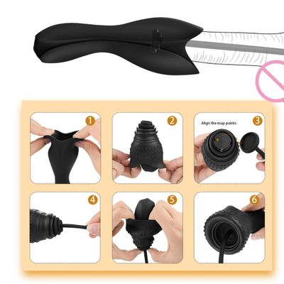 iKenmu Removable Urethral Vibrator Catheter 10 Modes Silicone Catheters Sounds Penis Dilator Penis Plug Sex Toys for Men