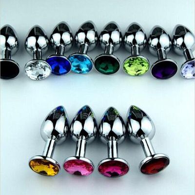 Violent space Metal Anal Sex Toys For Woman Anal Beads Prostata Massage Butt Plug+Crystal Jewelry Booty Anal Dilator Buttplug
