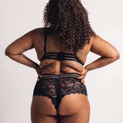 Plus Size Lace Elastic Boyshort