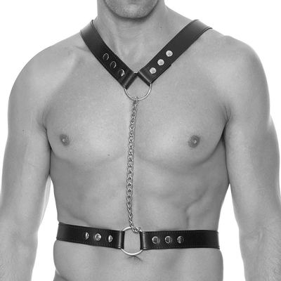 Ouch! Twisted Bit Bonded Leather Harness - OS