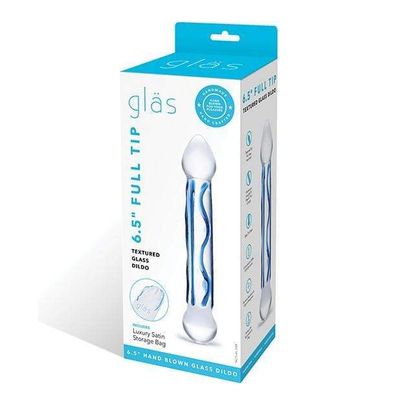 Glas - Tip Textured Glass Dildo 6" (Clear)