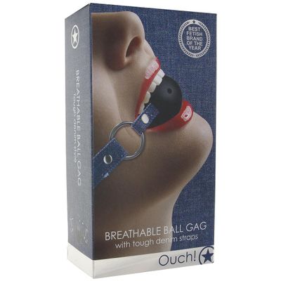 Ouch! Breathable Ball Gag with Denim Straps