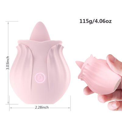 Flower Shape Tongue Licking G Spot Vibrator Nipple Clitoral Stimulation Egg Vibrators Clit Breast Massager Sex Toys for Women