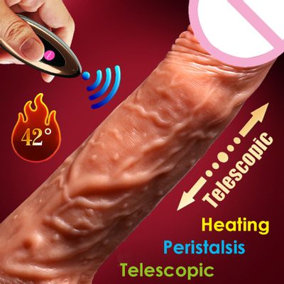 Buy Automatic Telescopic Heating Huge Dildo Remote Control Realistic