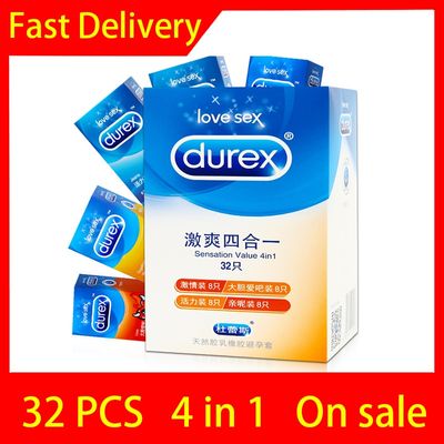32 PCS Durex 4 In 1 Condom 4 Types Ultra Thin Condoms For Men Latex Penis Sleeve Sex Toys Tools Cock Dick Sex Product Shop