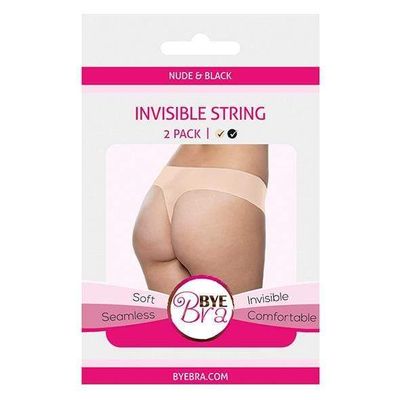 Bye Bra - Invisible Seamless G String Panty 2 Pack XS (Beige/Black)