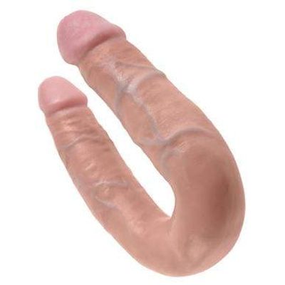 Pipedream - King Cock U Shaped Medium Double Trouble Dildo (Beige)