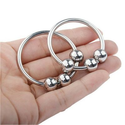2020 New Three Beads Metal Penis Ring Enlargement Delay Ejaculation Sexy Rings Sex Toys for Men Cock Erection Ring Lock Sex Shop