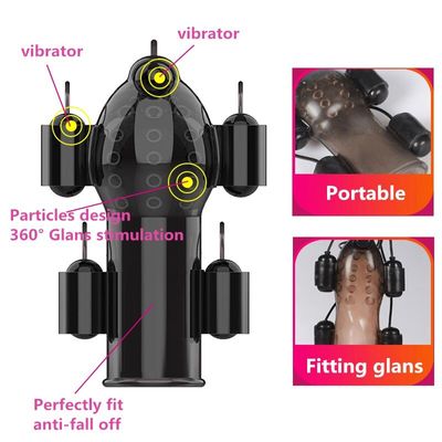 Male masturbator with 3 vibrators delayed and lasting glans men's glans men's sex toys rechargeable penis trainer massager