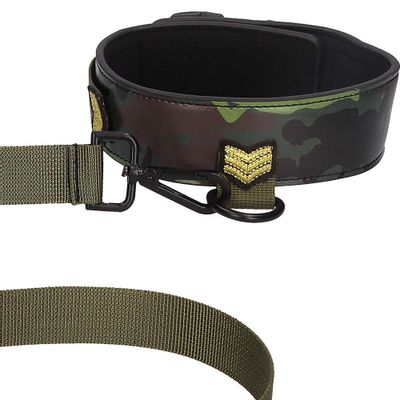 Ouch! Army Themed Collar with Leash