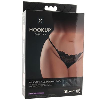 Hookup Peek-A-Boo Panty with Remote Pleasure Plug - OSXL