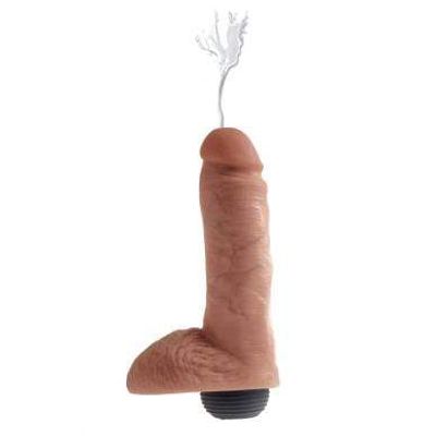 Pipedream - King Cock Squirting Cock with Balls 8" (Brown)