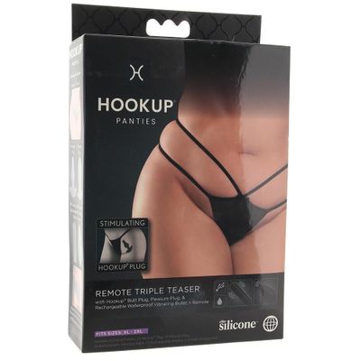 Hookup Triple Teaser Panty with Bullet and Plug - OSXL