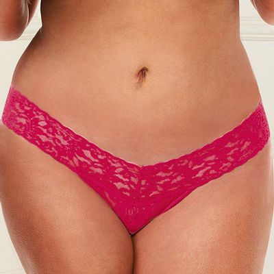 Perfectly Pink Low Rise Lace Thong - 1X/2X