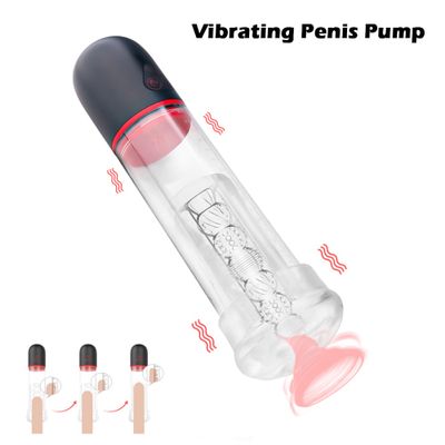 Electric Penis Vacuum Pump Adult Penis Pump Male Extender Stretcher Pump  Erection Pump for Penis -Black Sex Toys for Men