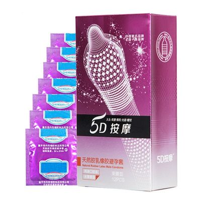 24Pcs/Lot 5D Dotted Thread Ribbed G-Point Latex Condoms Contraceptives Big Particle Spike Condom For Men Sex Products