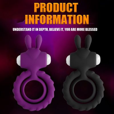 Soft Silicone Dual Vibrating Cock Ring Dick Penis Ring Cockring Adult Sex Toys for Men for Couples Enhancing Harder Erection