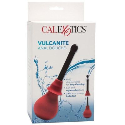 California Exotics - Vulcanite Anal Douche with Attachment (Red)