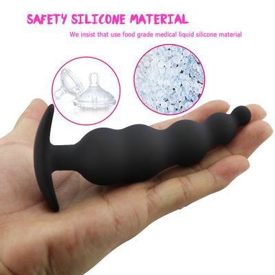 Soft Silicone Anal Plug Prostate Massage Ass Stimulate Anal Beads Butt Plug Anus Dilator Sex Toys for Men Women Masturbator