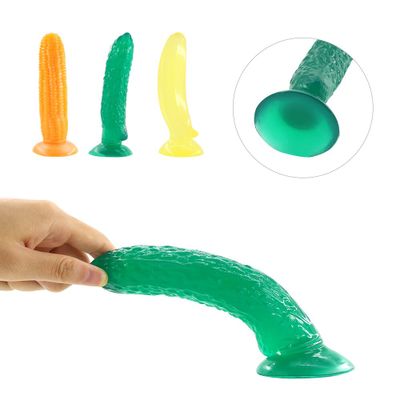 EXVOID Cucumber Corn Shape Sex Toys for Woman Suction Cup Realistic Dildo Silicone Banana Penis No Vibrator Artificial Cock