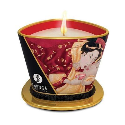 Shunga - Erotic Art Massage Candle Romance Strawberry Wine 5.7oz