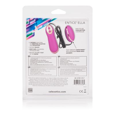 California Exotics - Classic Entice Ella Wired Remote Egg Vibrator (Pink)