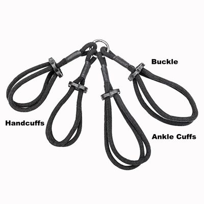 Convenient Binding Rope Couples BDSM Adjustable Collar Ring Traction Rope Handcuff Footcuff Soft Cotton Adults Sex Games Bandage