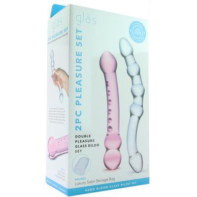 gläs Double Pleasure Glass Dildo Set