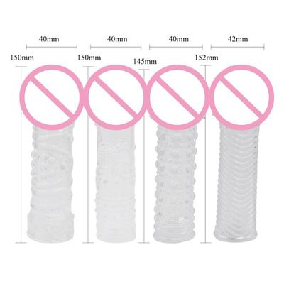 Crystal Sleeve Silicone Spike Condoms for Male Delay Set Cover Couple Toys