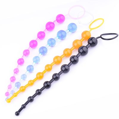 Buy 4 Colors Jelly Anal Beads Silicone Dildo Orgasm Vagina Plug Play