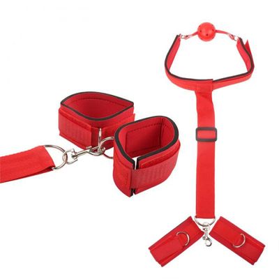 Handcuffs Bdsm Bondage Set Sex Toys For Woman BDSM Bondage Restraint Strap System Wrists & Ankle Cuffs Gags&muzzles Sex Shop